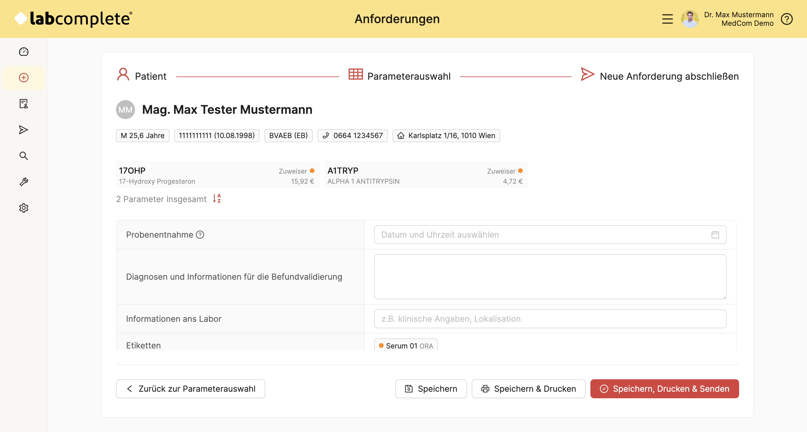Anforderung abschließen