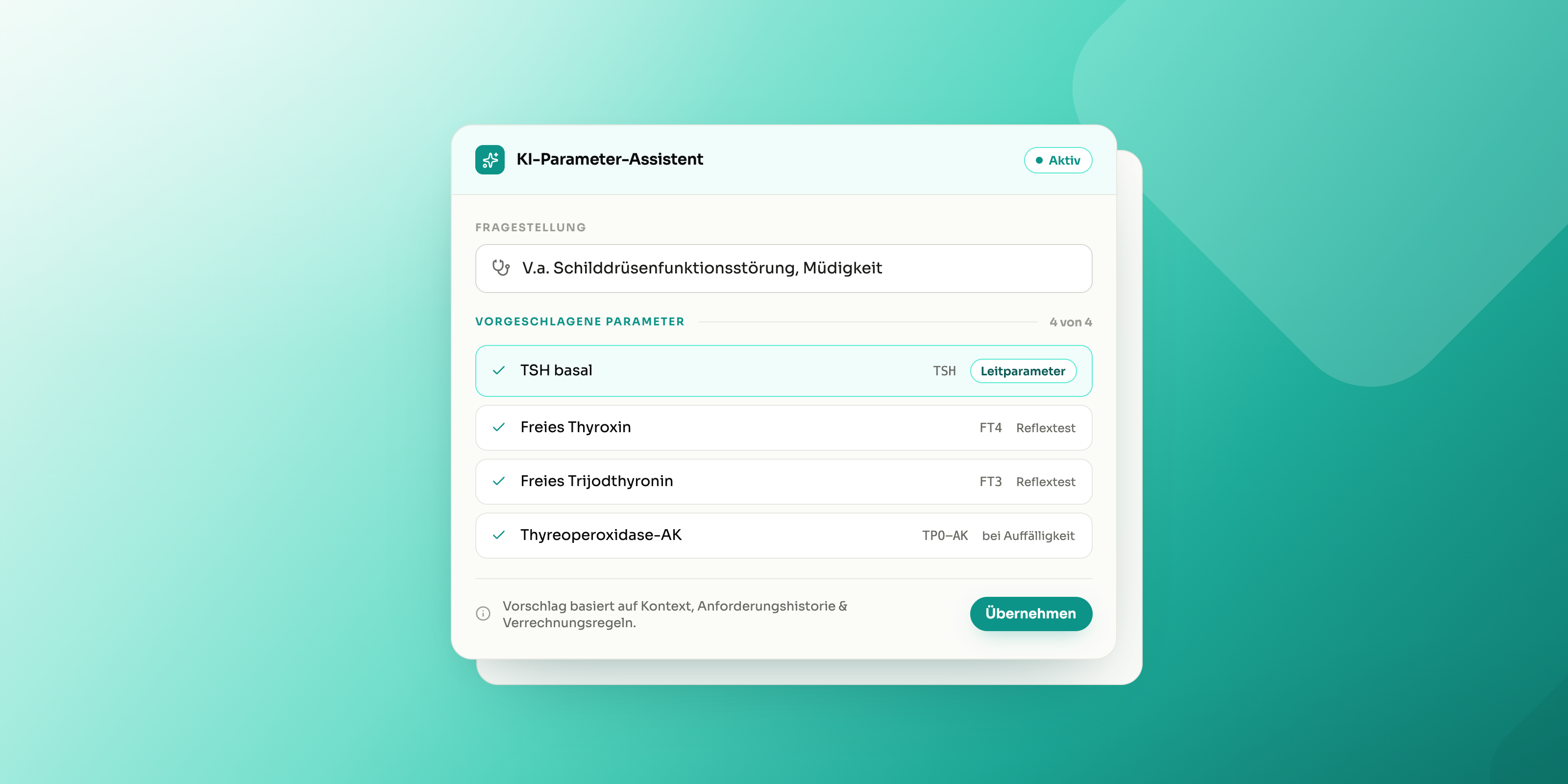 Der KI-Parameter-Assistent in labcomplete®